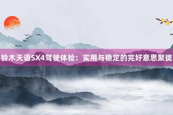 铃木天语SX4驾驶体验：实用与稳定的完好意思聚拢